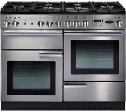 RANGEMASTER Professional 110 Dual Fuel Range Cooker - Stainless Steel & Chrome